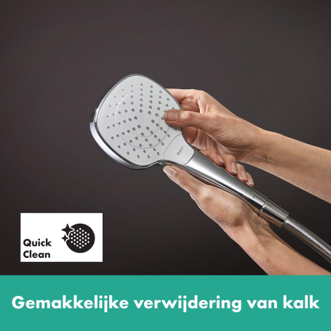 Hansgrohe Croma select e Handdouche Vario - ecosmart 1/2 x - diameter 11cm - met rain turbo rain en intense rain regenstraal wit/chroom - wit chroom 0605330