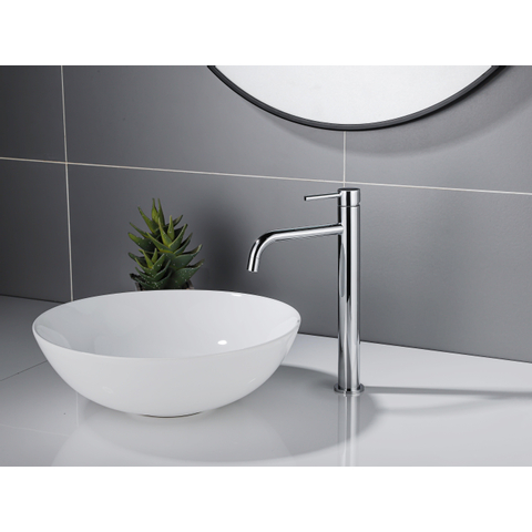 Fortifura Calvi Slim Wastafelkraan - 32cm - verhoogd - opbouw - hoogglans chroom SW377813