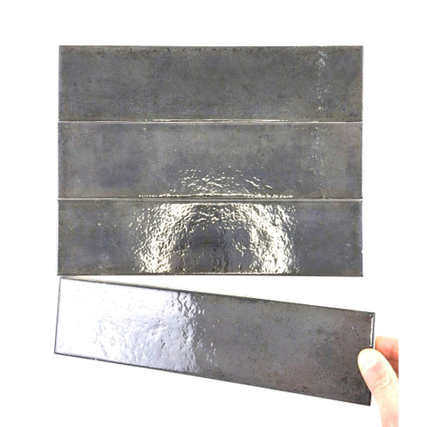 ÉCHANTILLON Terravito Sileno Carreau mural - 30x7,5cm - 8mm - Anthracite SW1221340