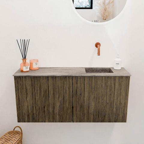 Mondiaz JOYA-DLUX 90cm toiletmeubel - kleur Dusk - Wastafel FAYE positie Rechts Zonder kraangat kleur Oza. SW1425985