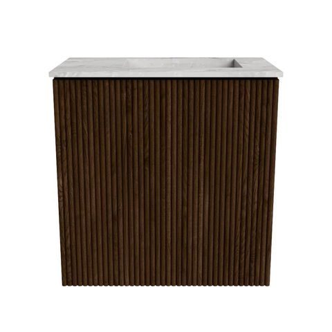 Mondiaz JOYA-DLUX 40cm toiletmeubel - kleur Walnut - Wastafel FAYE positie Rechts 1 kraangat kleur Glace. SW1422335