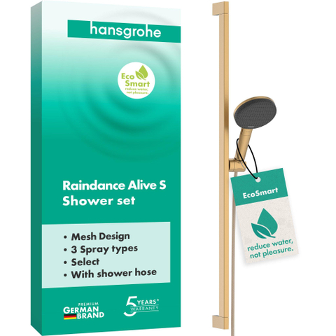 Hansgrohe Raindance alive Sel.S - 125 - 3jet - ecosmart - doucheset - 90cm - geborsteld brons (brons) SW1388352
