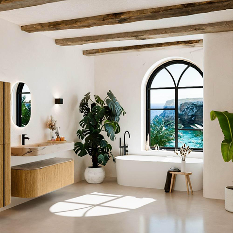 MONDIAZ THOR-DLUX 130cm meuble de salle de bains arrondi gauche + droite couleur Oak avec 1 tiroir et 2 portes. Vasque suspendue CLOUD Gauche 1 trou de robinet couleur Arena. SW1463753