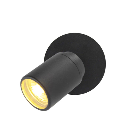 QAZQA Ducha plafonnier de salle de bains - 10x10cm - 1 spot - IP44 - noir mat SW1187200