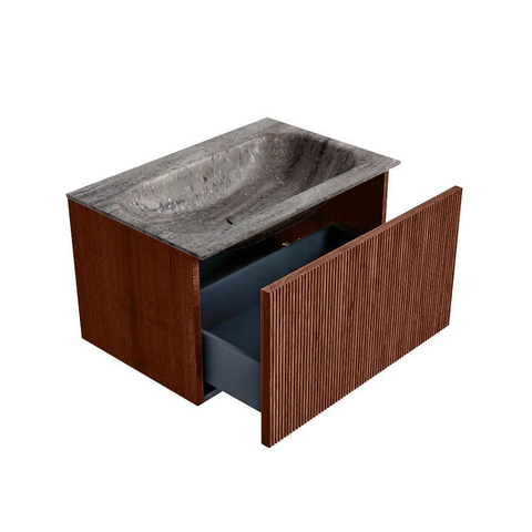 MONDIAZ KURVE-DLUX Meuble de salle de bains 70cm couleur Ruby avec 1 tiroir et 0 porte. Lavabo BIG SMALL Centre sans trou de robinet Oza. SW1432777