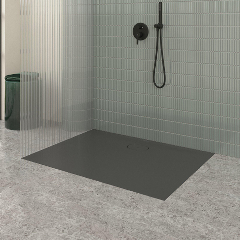 Villeroy & Boch Ecora douchebak - 120x90x3.5cm - afvoer lange zijde - anthracite (antraciet) SW1558991