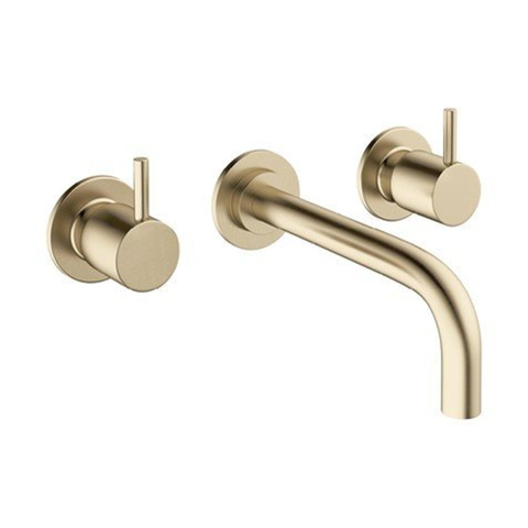 Crosswater MPRO Wastafelkraan inbouw - uitloop 19cm - met inbouwdeel - geborsteld messing (goud) SW487390