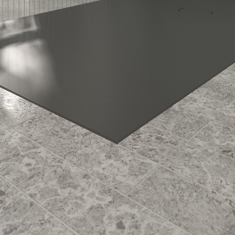 Villeroy & Boch Ecora douchebak - 160x100x4.5cm - afvoer korte zijde - anthracite (antraciet) SW1558906