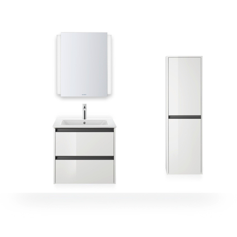 Duravit Ketho.2 Halfhoge kast - met 2 deuren - 40x132x24cm links - met tip onhoog - glans wit SW771941