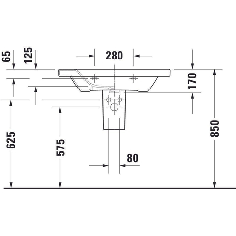 Duravit Durastyle lavabo 80x48cm 1 trou de robinet trop-plein WonderGliss blanc SW54146
