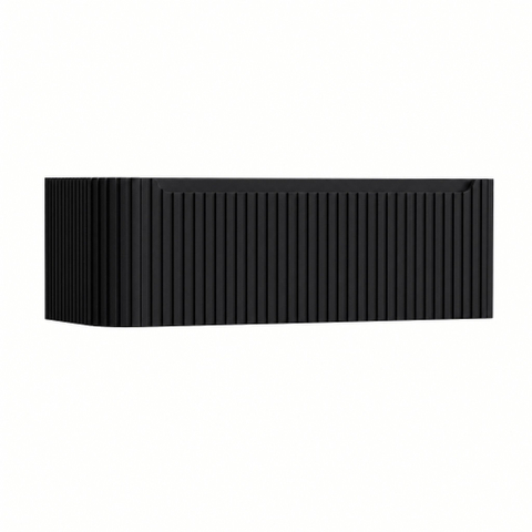 H&R Badmeubelen Juice Wastafelonderkast - 120x45x40cm - linkerhoek afgerond - 3D-front - 1 lade - geïntegreerde greep - zwart mat SW1259912