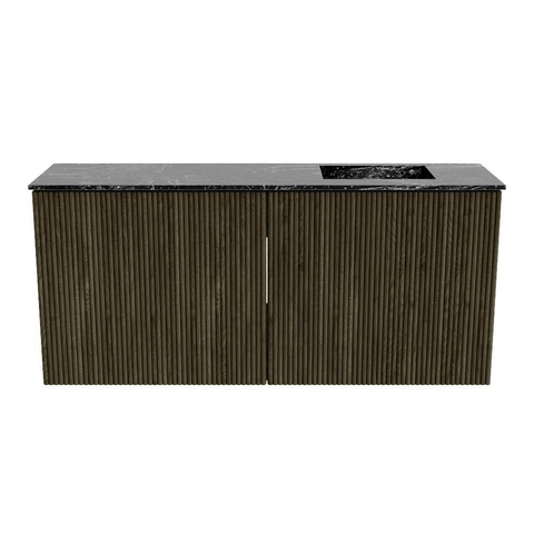 Mondiaz JOYA-DLUX Meuble de salle de bains 90cm - couleur Shadow - Vasque FAYE position Droite Sans trou de robinet couleur Lava SW1422844