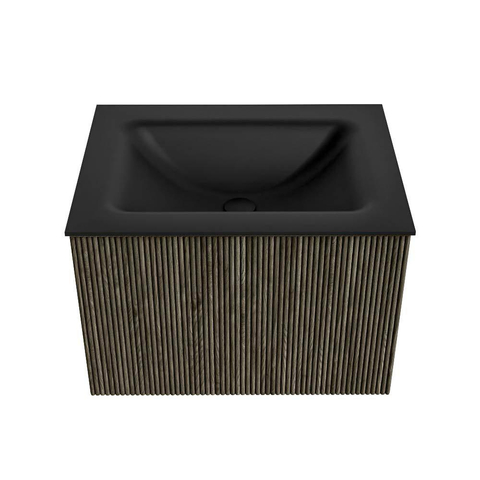 Mondiaz KURVE Ensemble meuble de salle de bains - 60x46x40cm - 1 tiroir - lavabo solid surface - central - sans trou de robinet - Shadow SW1414165