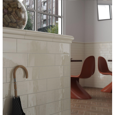 ÉCHANTILLON Terravito Elvella Carrelage mural - 20x6.5cm - 8mm - Ivoire SW1221488
