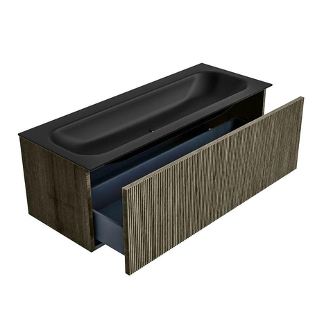 Mondiaz KURVE Ensemble meuble de salle de bains - 120x46x40cm - 1 tiroir - lavabo solid surface - central - sans trou de robinet - Shadow SW1414263