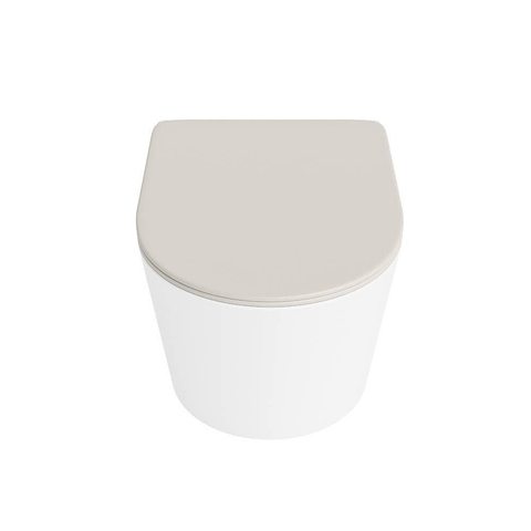 Mondiaz LAVIE hangtoilet – spoelrandloos – 36 x 53 cm – met softclose zitting – Talc (wit), zitting Linen (offwhite) SW1208788