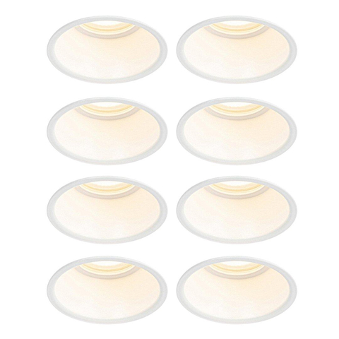 QAZQA Dept spot encastré - set de 8 - 8,8x8,8x9,2cm - dimmable - IP44 - blanc mat SW1209706