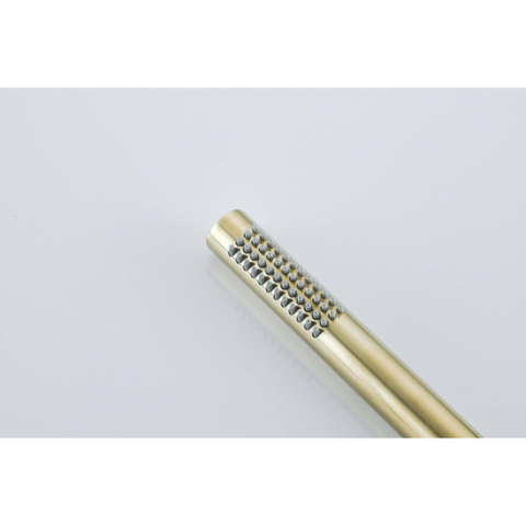 Fortifura Calvi Thermostatische badkraan - met staafhanddouche handdouchehouder en gladde doucheslang - PVD - geborsteld messing (goud) SW811958