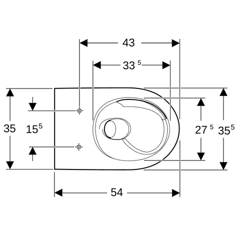 GeberitRenovageberit renova WC à fond creux turboflush Blanc SW1235331
