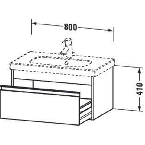 Duravit Ketho Wastafelonderkast 80x45.5x41cm 1 lade Standaard greep met softclose spaanplaat wit Mat 0300531