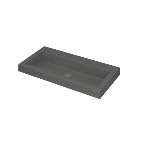 INK Dock wastafel - 80x40x6cm - 1 wasbak - 0 kraangaten - Quartz grijs OUTLETSTORE STORE44846