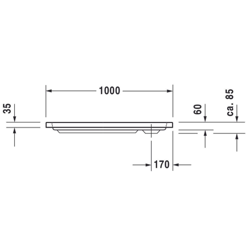 Duravit D-code Kunststof douchebak acryl rechthoekig - zonder paneel - 100x70cm - met afvoergat - diameter 90mm - wit 0295842