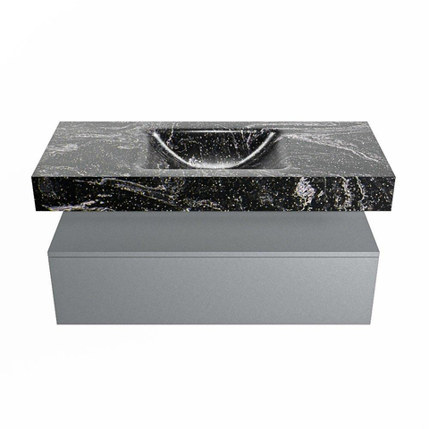 MONDIAZ ALAN - DLUX Ensemble meuble de salle de bains - 110cm - meuble bas - Plata - 1 tiroir - lavabo suspendu - cuve au centre - 0 trous de robinet - Lava SW808448