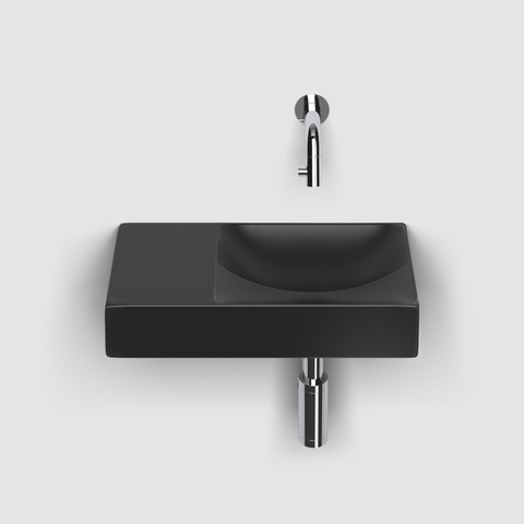 Clou Vale lave-mains - 38x19x7cm - rectangulaire - sans trou robinet - gauche - noir mat SW451470