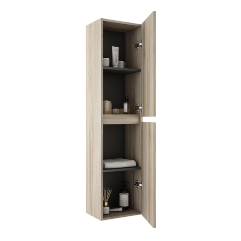 Saniclass Vita Hoge Kast - 140x35x27cm - 2 deuren - licht eiken OUTLETSTORE STORE44925