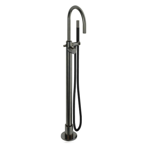 Hotbath Cobber Badmengkraan vloermontage - mat/glans verouderd ijzer (zwart) SW73785
