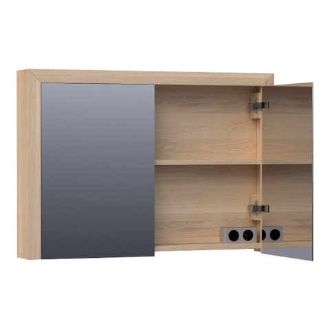 BRAUER Rise spiegelkast – 99x70x15 cm – zonder verlichting – Eiken naturel SW223488