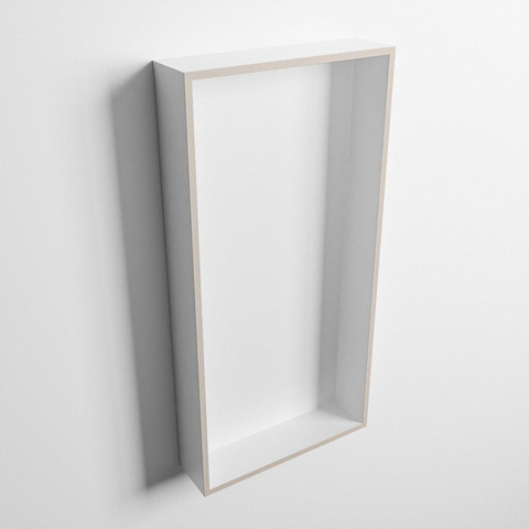 Mondiaz Easy nis 29.5x59.5x8cm voor Inbouw/opbouw 1 open vak Solid surface Talc/Linen SW643676
