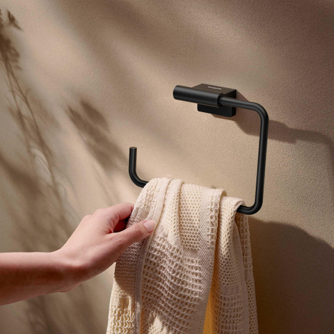 Hansgrohe AddStoris S handdoekring mat zwart SW1567154