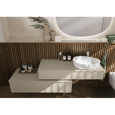 Villeroy & Boch Antao 1 greeps wastafelkraan verhoogd - met push open afvoergarnituur - Brushed Nickel (rvs) SW974199