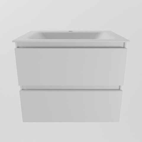 Mondiaz Aivy badmeubelset - 60x45x50cm - 1 kraangat - 1 wasbak talc Solid surface - Midden - 2 lades - Zonder spiegel - MDF Talc SW892406