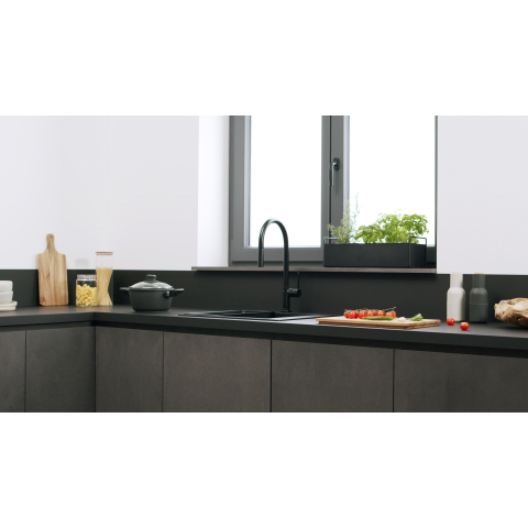 Hansgrohe Talis m54 - 1 greeps keukenmkr - 210 uittrekb v.dche - sbox - mat zwart SW528860