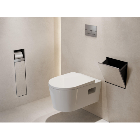 Hansgrohe XtraStoris Rock Poubelle - 30x30x14cm - porte carrelable - brushed stainless steel SW1590298