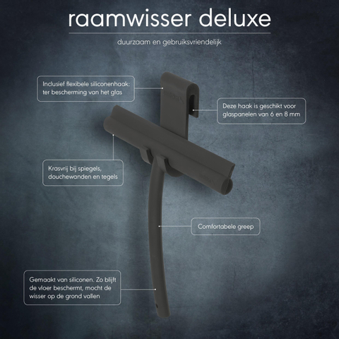 Sealskin Deluxe Raamwisser inclusief flexibele glashaak Zwart SW377800