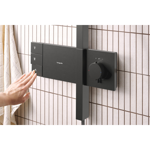 Hansgrohe Raindance alive S - showerpipe - 300 - 2jet - thermostaat - geborsteld zwart chroom (antraciet) SW1387918
