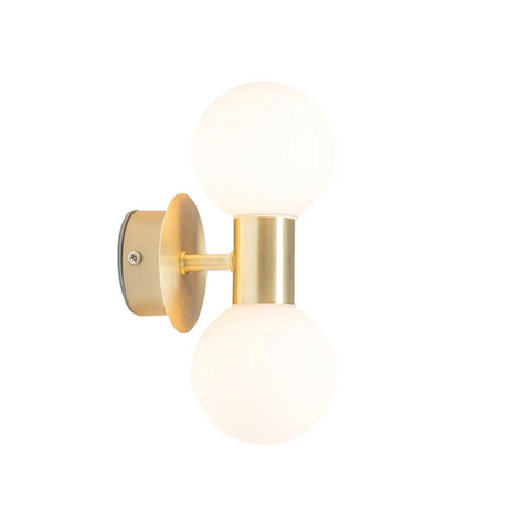 QAZQA Cederic wandlamp 8x20.4x11.3cm - 2 lichts - horizontaal/verticaal - IP44 - geborsteld messing (goud) SW1187221