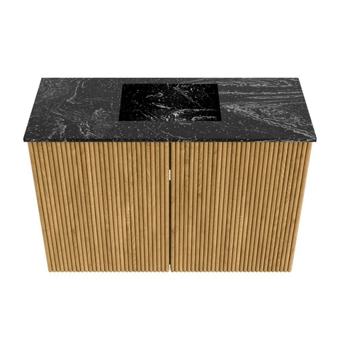 Mondiaz JOYA-DLUX 60cm meuble de salle de bains - couleur Oak - Vasque FAYE position Milieu 1 trou de robinet couleur Lava. SW1422053