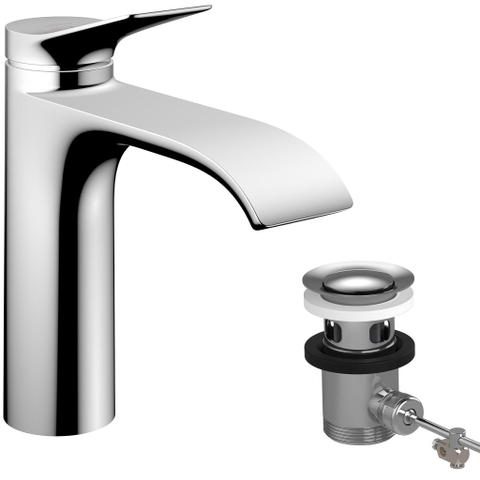 Hansgrohe VIVENIS Eengreeps wastafelmengkraan - 110 - coolstart - met PopUp - trekwaste - hoogglans chroom SW699921