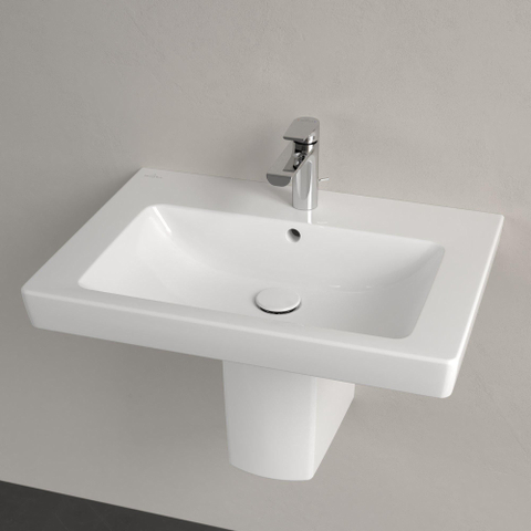 Villeroy & Boch Subway 2.0 wastafel - 65x47cm - 1 kraangat - met overloop CeramicPlus - White Alpine (glans wit) 1024071