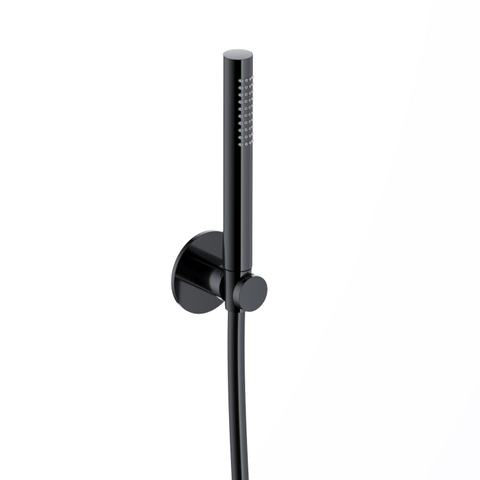 Hotbath Ace Handdoucheset - staafhanddouche - wandsteun - 150cm - doucheslang - PVD - gepolijst zwart SW1118045