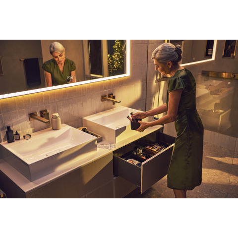Hansgrohe Metropol 1 greeps wastafelkraan - afbouwdeel - met voorsprong 225 mm en afvoerplug - geborsteld brons SW358689