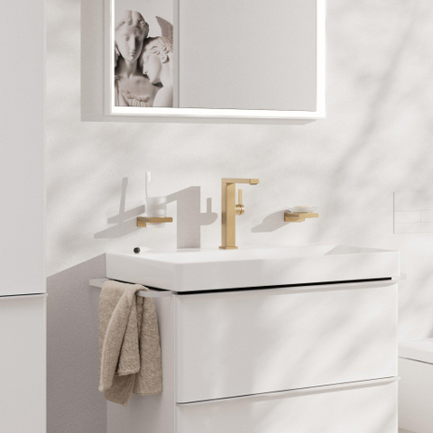 Hansgrohe Tecturis E Eengreeps wastafelkraan - 210 Fine - coolstart - met draaibare uitloop en PushOpen - afvoerplug - geborsteld brons SW918425