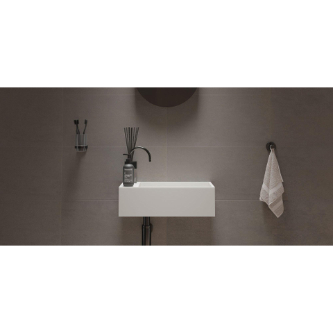 Ideavit Solidcube fontein - 50x30x15cm - rechthoek - kraangat rechts - zonder waste - mat wit SW85924