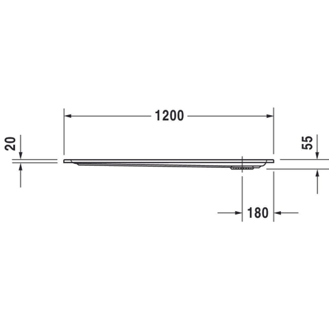 Duravit Starck Slimline Kunststof douchebak acryl rechthoekig - 120x90x5.5cm - zonder poten - wit 0297204