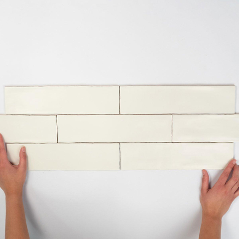 Terravito Pavero carreau mural - 7,5x30cm - 8,6mm - Rectangulaire - crème mat SW359853