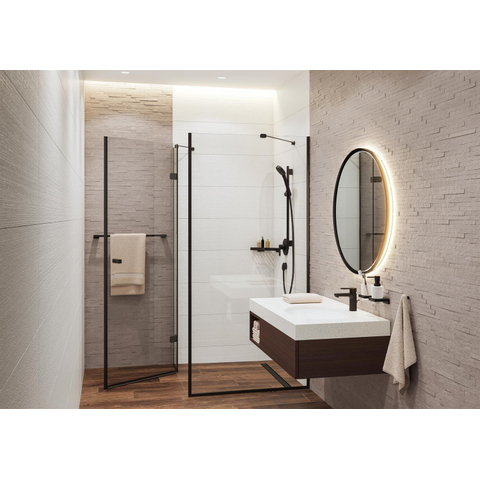 Hansgrohe RainDrain Match Caniveau de douche - 80cm - cadre réglable en hauteur - noir mat SW791695